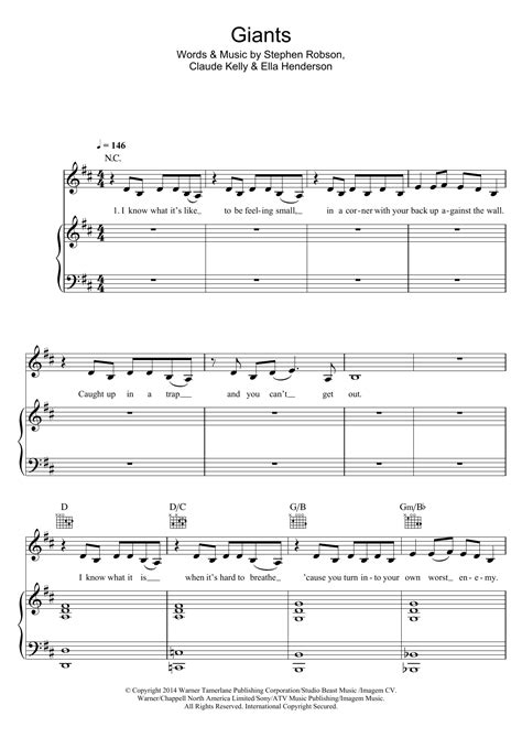 Ella Henderson Giants Sheet Music Notes Chords Download Printable