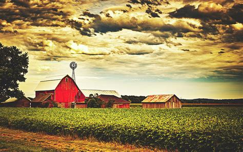 Wisconsin Farm At Dusk Photograph By Mountain Dreams Pixels