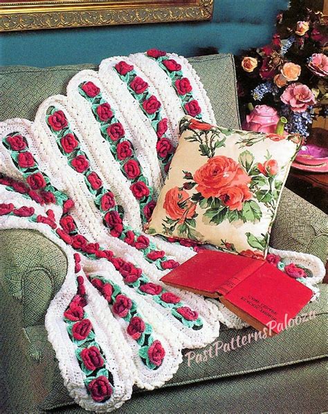 Vintage Crochet Pattern Rose Chains Mile A Minute Afghan Pdf Instant