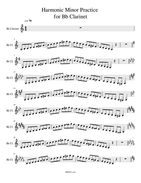 Bb Harmonic And Melodic Minor Scales And Arpeggios Sheet Music For