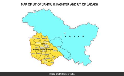 New Map Of India Shows Union Territories Of Jammu And Kashmir Ladakh
