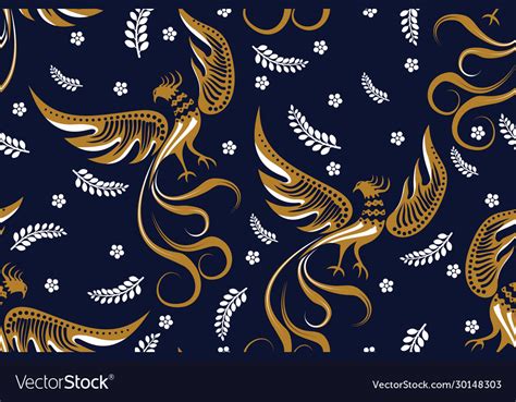 Seamless Pattern With Phoenix Royalty Free Vector Image