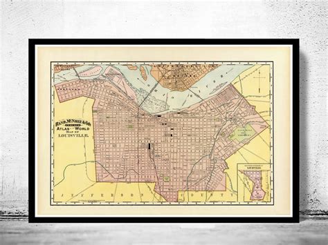 Old Map Of Louisville Kentucky 1897 Vintage Maps And Prints