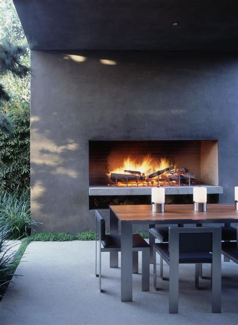 Outdoor Fireplace Contemporary Landscaping Pinterest