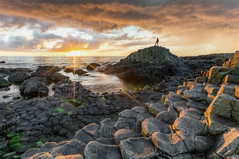 Giants Causeway At Sunset Unesco World Heritage Site County Antrim