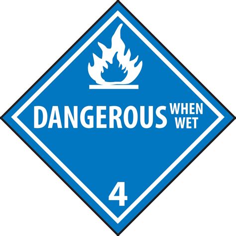 Dangerous When Wet 4 Dot Hazardous Materials Vehicle Placard Ebay