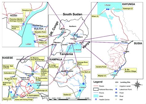 A Map Of Uganda Showing Selected Vibrio Cholerae Water Sampling Sites