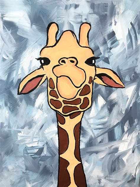 Goofy Giraffe Cartoon Painting Giraffe Art Giraffe Painting