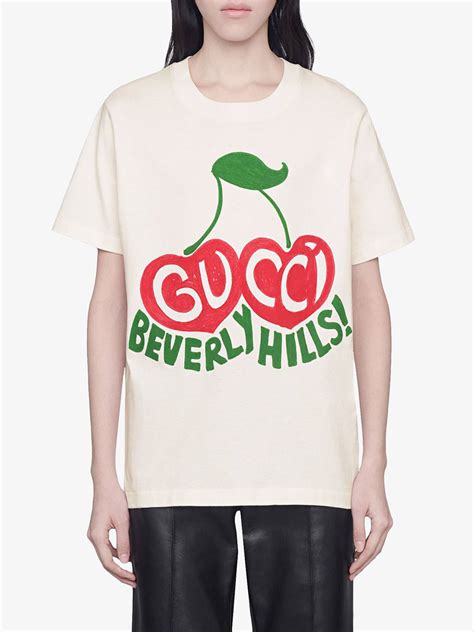 Gucci Beverly Hills Cherry Print T Shirt Farfetch