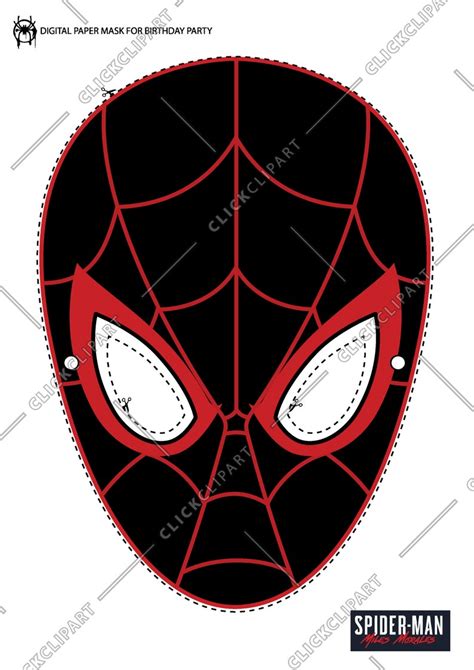 Miles Morales Spider Man Birthday Party Digital Paper Face Etsy