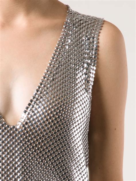 Paco Rabanne Chainmail Dress In Metallic Lyst