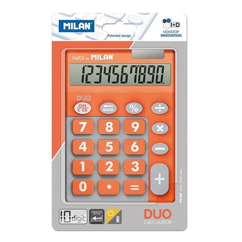 Milan Bl Ster Calculadora Duo Naranja D Gitos Teclas Grandes