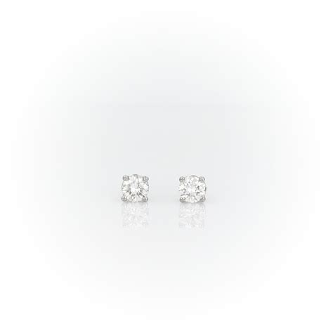 Premier Diamond Stud Earrings In Platinum 1 2 Ct Tw F VS Blue