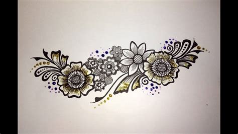 Mehndi Drawing Flower Strip Youtube