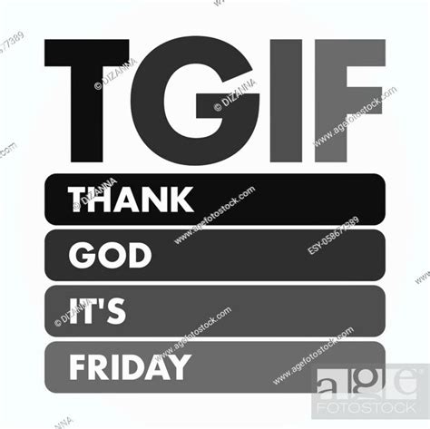 T Thank God Its Friday Acronym Concept Background Stock Vector