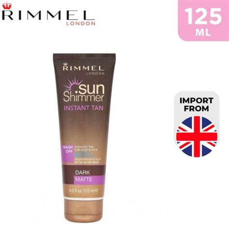 Buy Rimmel Sunshimmer Water Resistant Instant Tan 24hr Dark Matte 125