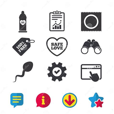 safe sex love icons condom in package symbols stock vector illustration of safe