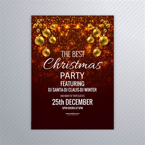 Beautiful Merry Christmas Card Brochure With Glitters Background 264566