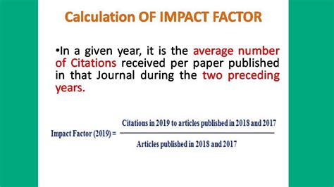 What Is Impact Factor Of The Journal Youtube