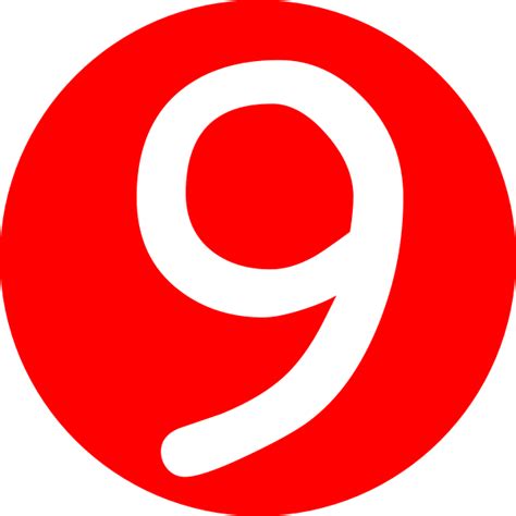 Red Roundedwith Number 9 Clip Art At Vector Clip Art