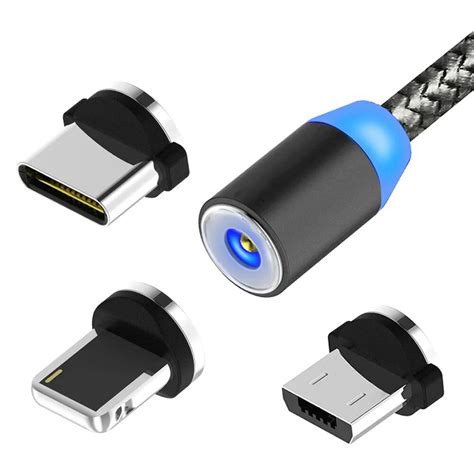 New Woven Magnetic Charger Usb Data Cable For Iphone Android Usb Type C
