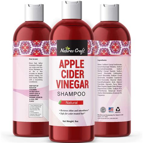 Raw Apple Cider Vinegar Shampoo For Hair Growth Oily Hair Sulfate Free