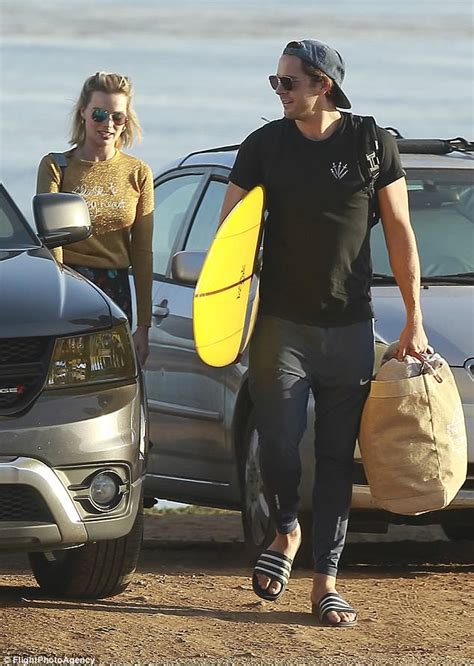 Margot Robbie And Husband Tom Ackerley Enjoy California Surf Daily Mail Online