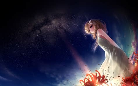 Af50 Anime Girl In Space Sky Wallpaper