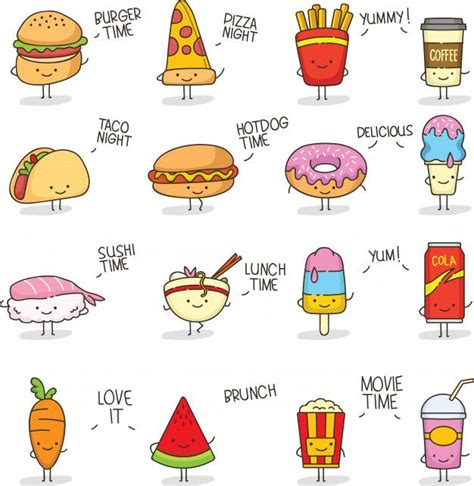 Premium Vector Cute Food Doodle Kawaii Food Doodles Cute Food Doodles Kawaii Cute Doodles