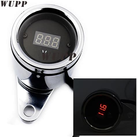 Wupp Universal Motorcycle Voltage Gauge 12v Led Digital Voltmeter For