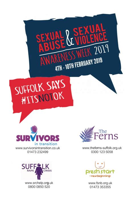Suffolk Says “its Not Ok” Sexual Abuse And Sexual Violence Awareness