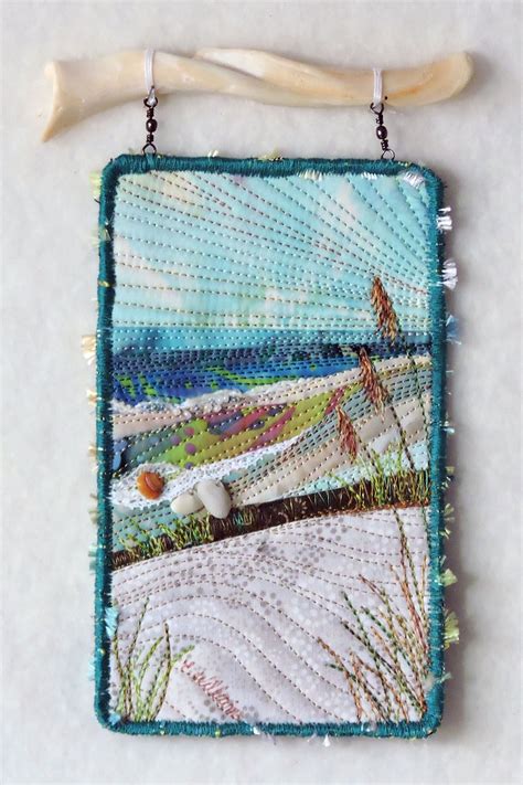 Beach Series 113 Small Beach Art Quilt By Eileen Williams Fiber Art