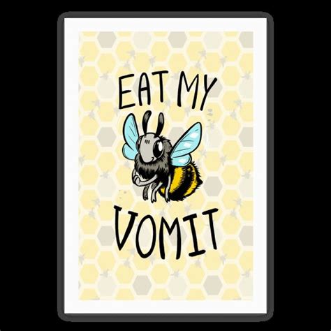 Eat My Vomit Poster Canvas Print Wooden Hanging Scroll Frame
