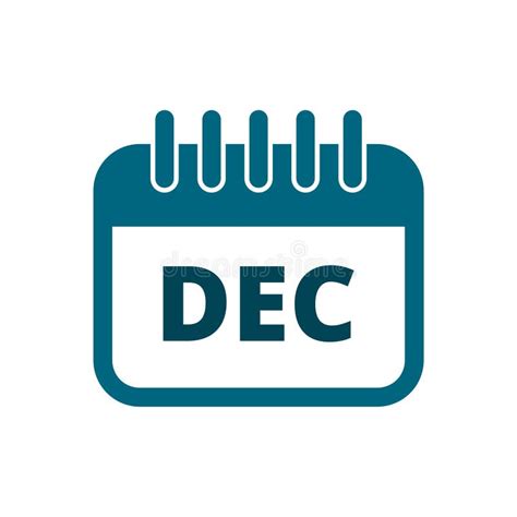 December Calendar Icon Calendar Sign December Month Symbol Stock