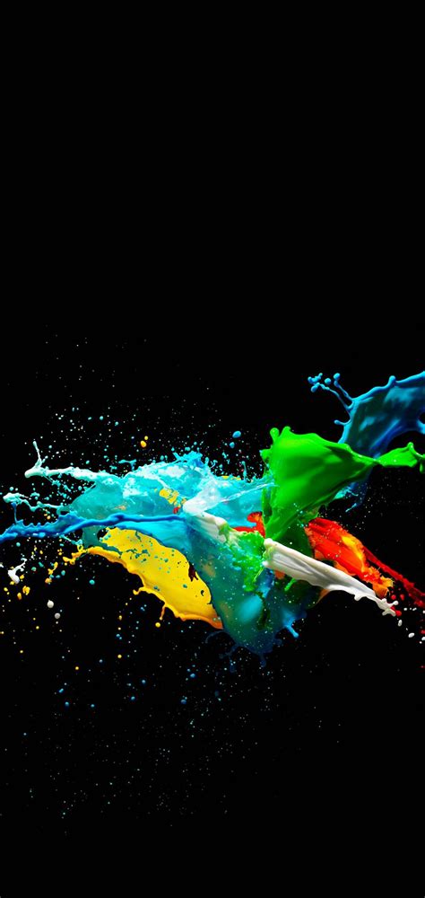 Colorful Painted Black Wallpaper 1440x3040