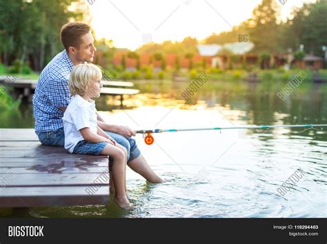 Dad Son Fishing On Image And Photo Free Trial Bigstock