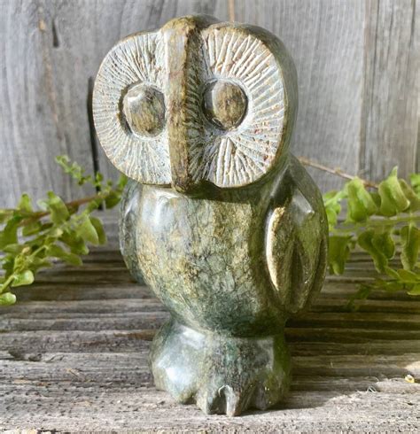 Soapstone Owl Sculpture By London Garden Trading