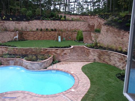 Retaining Wall Ideas For Sloped Backyard With Pool Design Talk