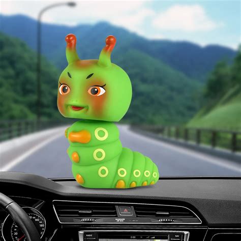 car ornament cute abs caterpillar shaking head doll automobiles interior dashboard decoration