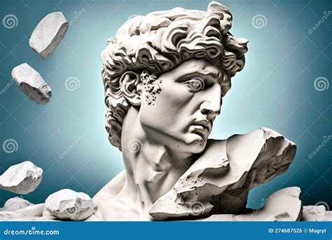Broken Gypsum Statue Of David S Head Ai Generated Image Michelangelo