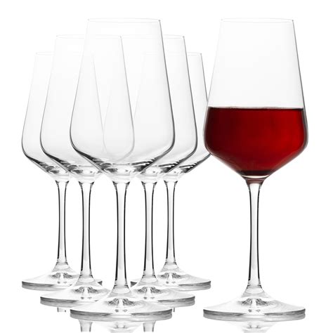 Sandra Red Wine Glasses Set Of 6 118 Oz Crystal Decor