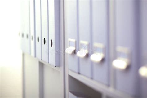 File Folders Standing On Shelves In The Stock Image Image Of Stacked