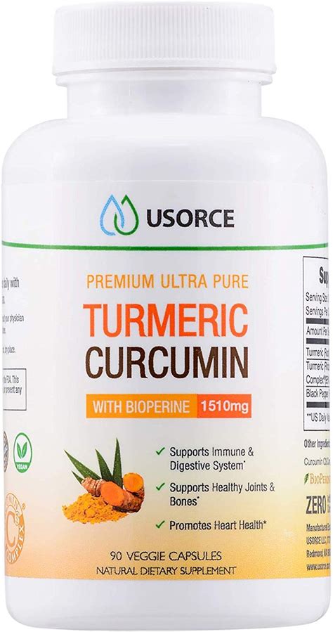 Organic Turmeric Curcumin With Bioperine Mg Highest Potency