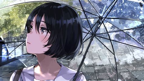 Desktop Wallpaper Umbrella Anime Girl Cute Rain Original Hd Image Picture Background 3d8b6e