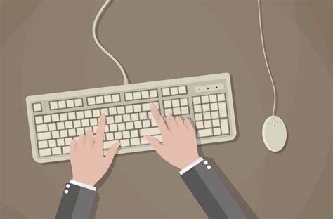 This image was acquired from pixabay. User Hands On Keyboard And Mouse Of Computer. Stock Vector ...