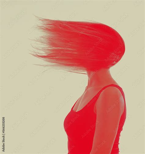 Beauty And Fashion Concept Abstract Woman Portrait With Blowing Hair