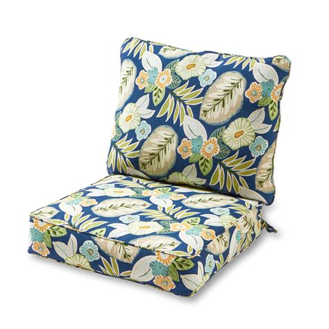 Greendale Home Fashions 2 Piece Marlow Blue Floral Outdoor Deep Seat