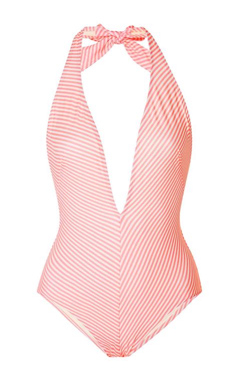 Solid And Striped Willow Deep Plunge One Piece Solidstriped Cloth