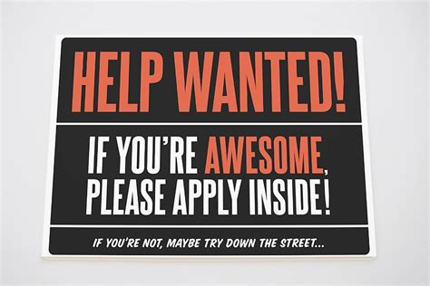 Funny Help Wanted Now Hiring Sign On By Giveablegreetings On Etsy