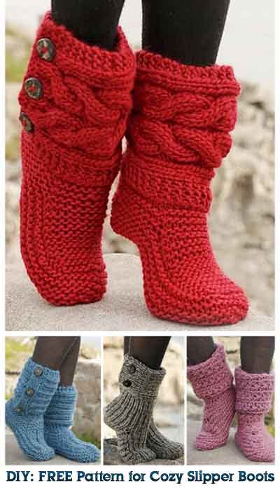 Diy Free Pattern For Cozy Slipper Boots Lil Moo Creations